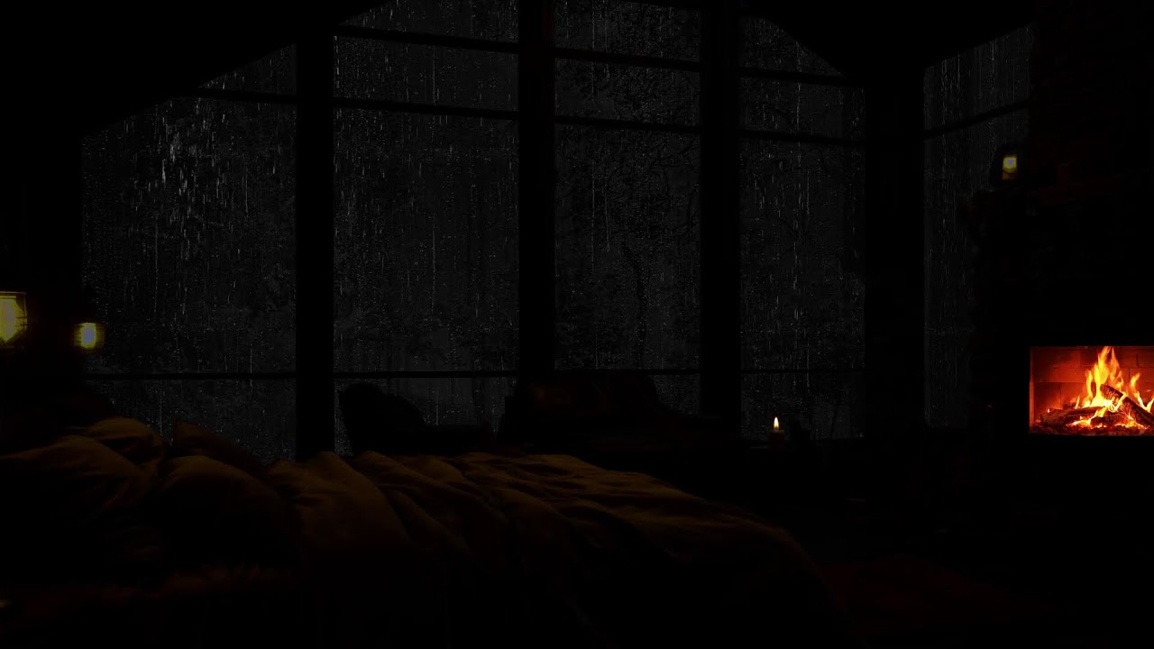 Rain & Fireplace Sounds for Total Relaxation 🌧️🔥💤 Deep Sleep Tonight