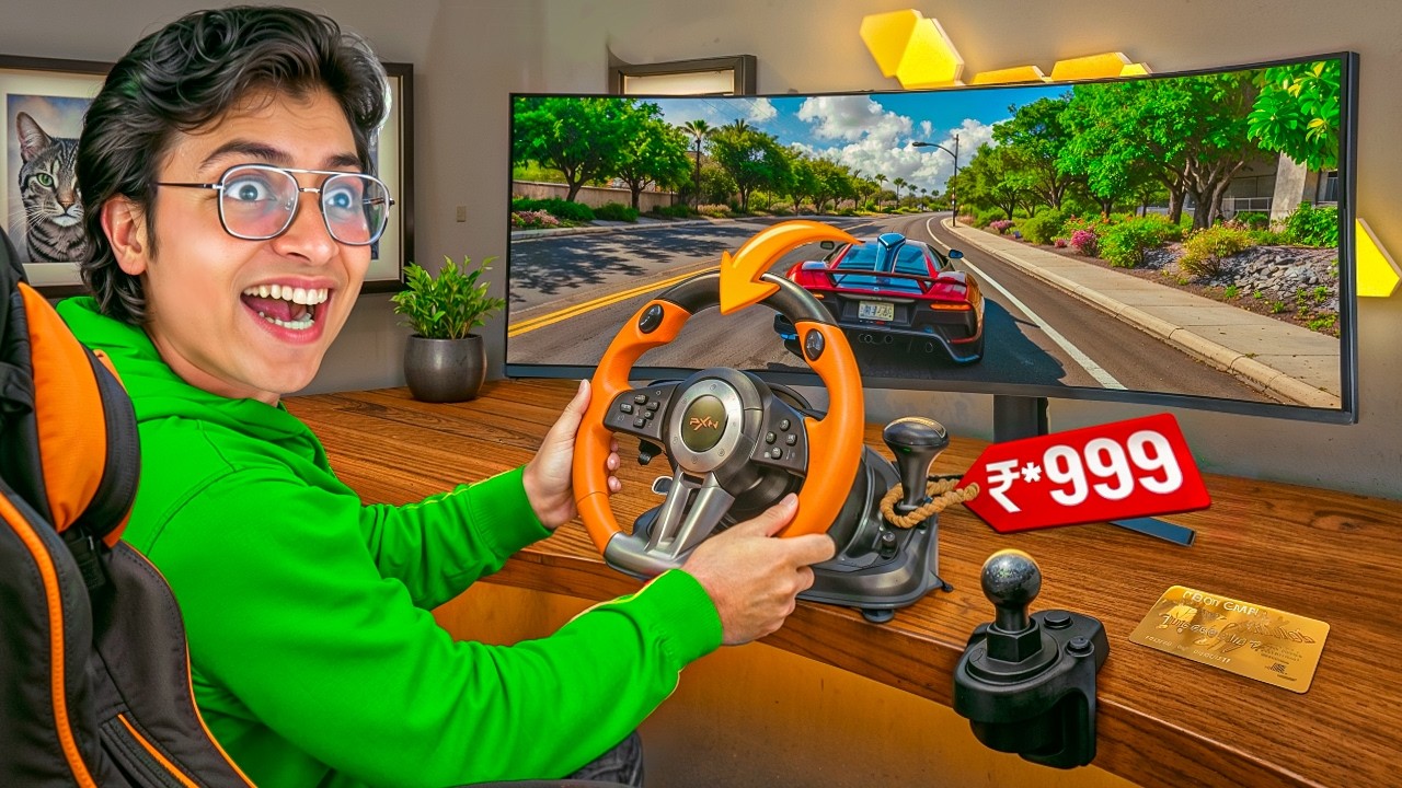 Best Cheapest Gaming wheel 😁 | @techy_siblings 