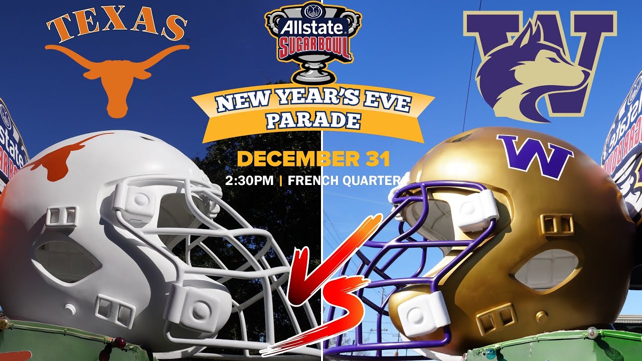 Sugar Bowl New Year’s Eve Parade 2023 in New Orleans! MARDI GRAS Style Parade with BOTH TEAMS!