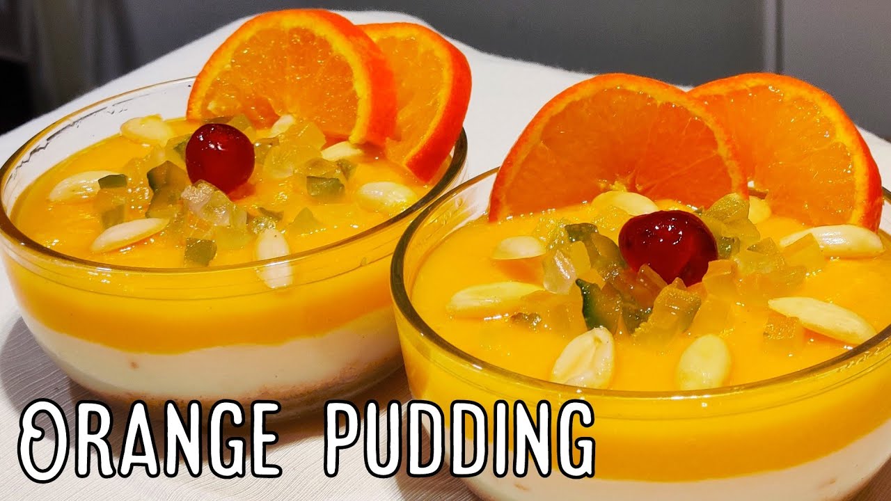 ORANGE Pudding | THREE LAYER PUDDING | Orange Milk Pudding 🍊🍊 | How to make Perfect Orange Pudding
