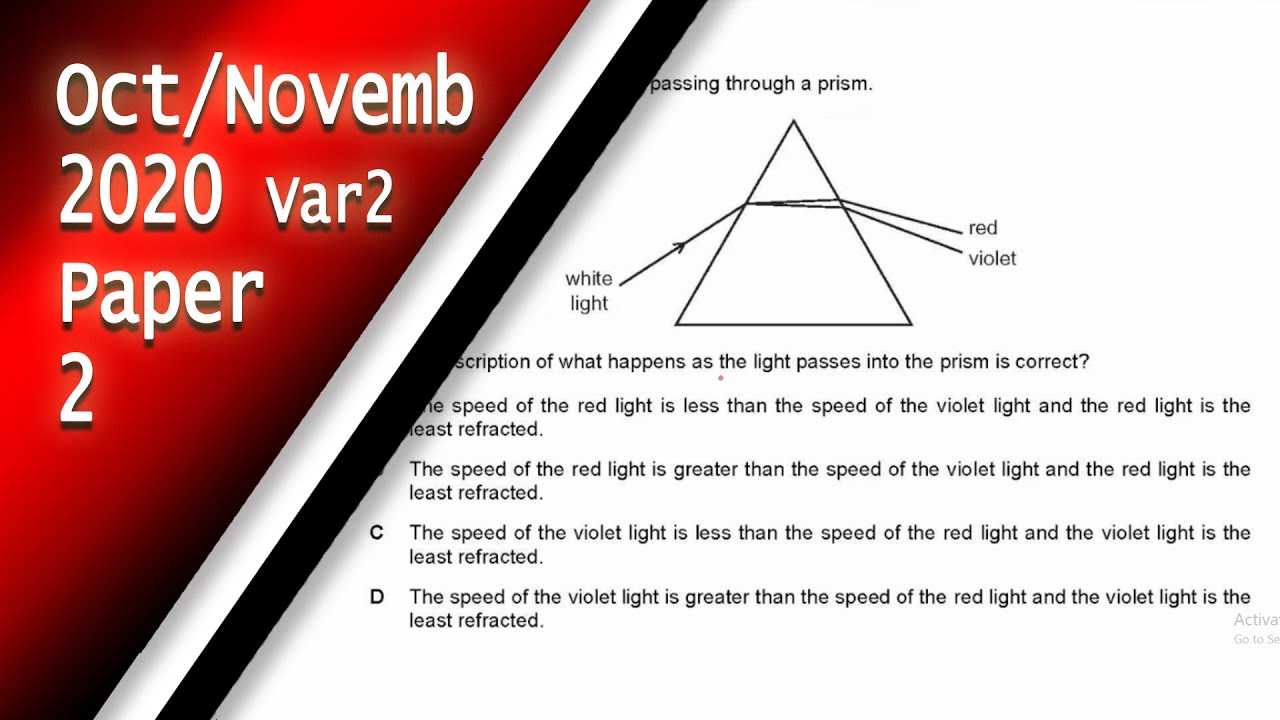 IGCSE Physics October November 2020 Paper 2 Variant 2