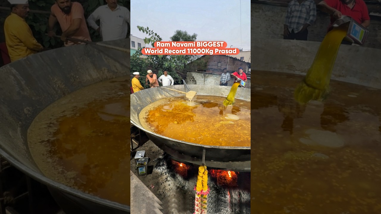 Ram Navami Biggest WORLD RECORD 11000Kg Prasad Making😱😱 Shree Ram Prasad🙏🏻🙏🏻