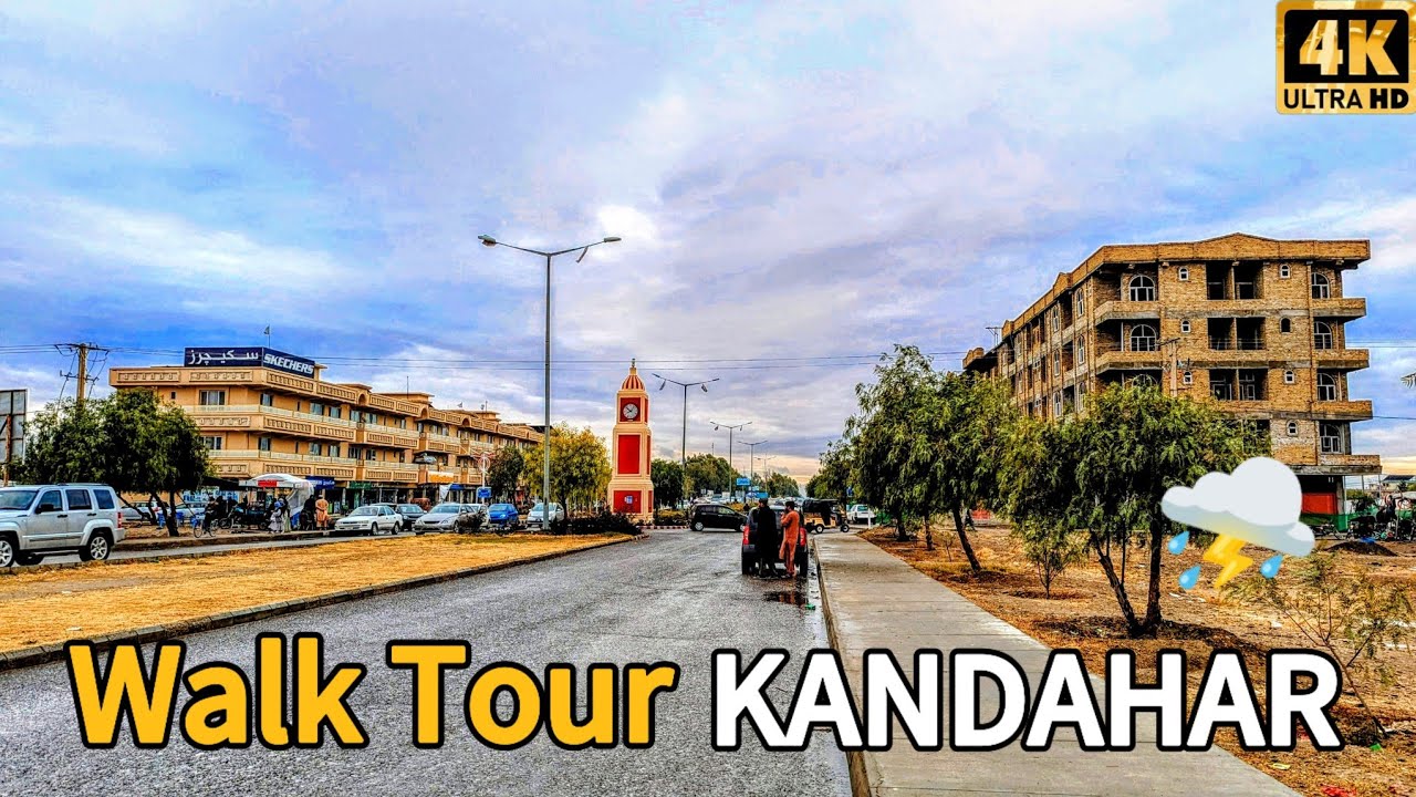 Raining in Afghanistan Walk Tour in Kandahar 4K Ultra HDR 2025 🇦🇫