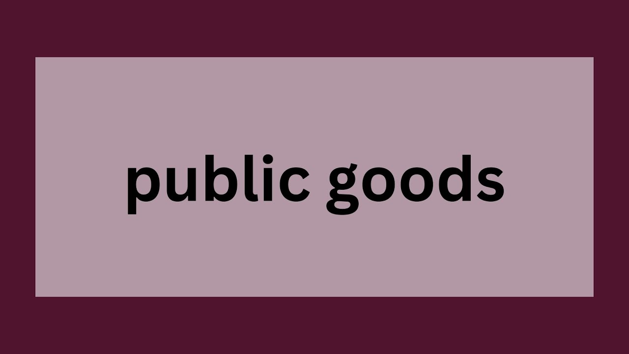 Public Goods | Definition, Origin, and Importance