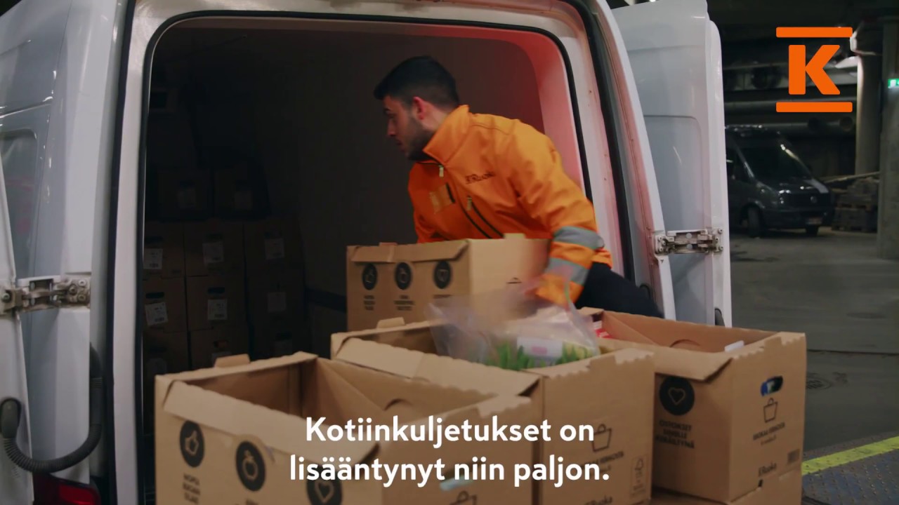 K-ruokakaupan verkkokaupan kuljettaja