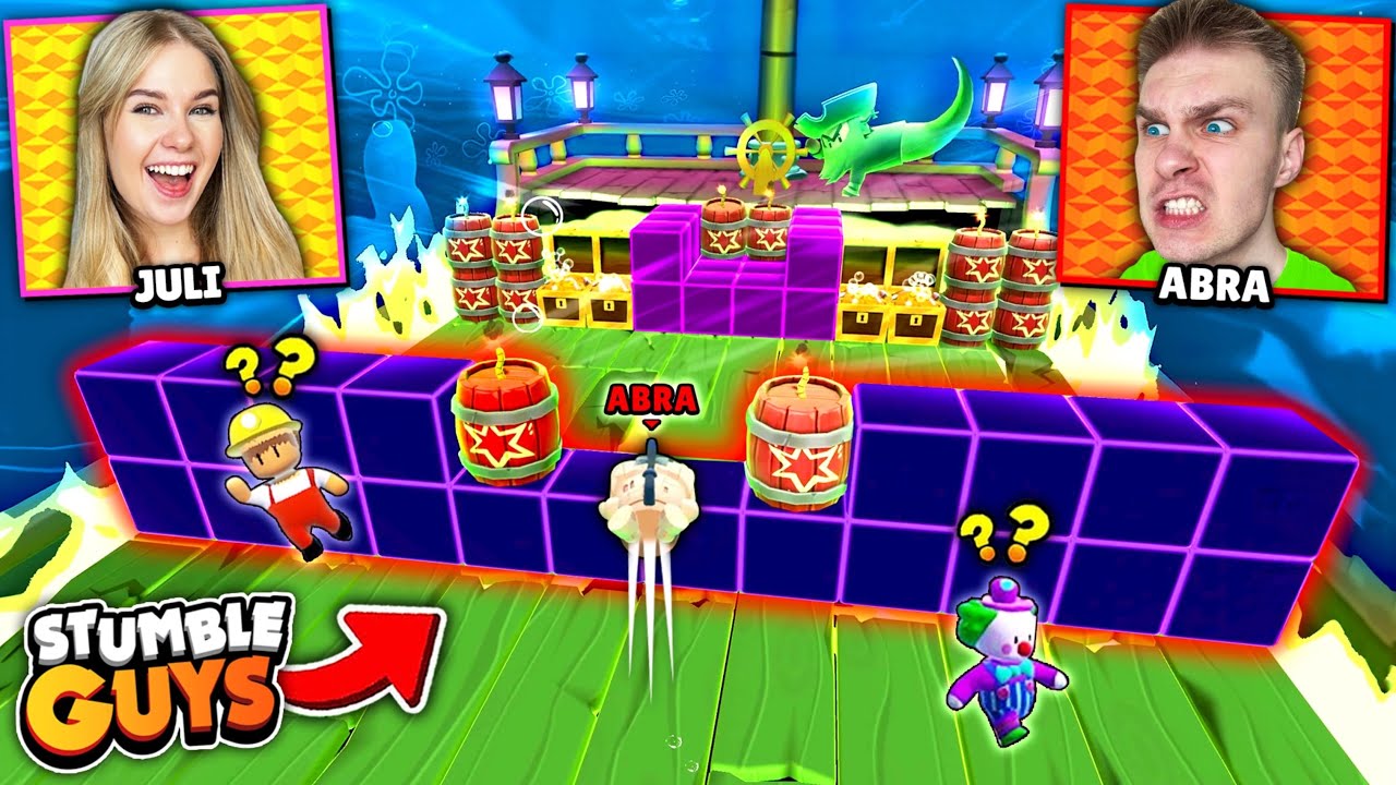 Zagraliśmy ⚠️ na NOWA WERSJA BLOCK DASH (SPONGEBOB DASH) z BETA 0.74 🧽 w Stumble Guys 😱 z DZIEWCZYNĄ