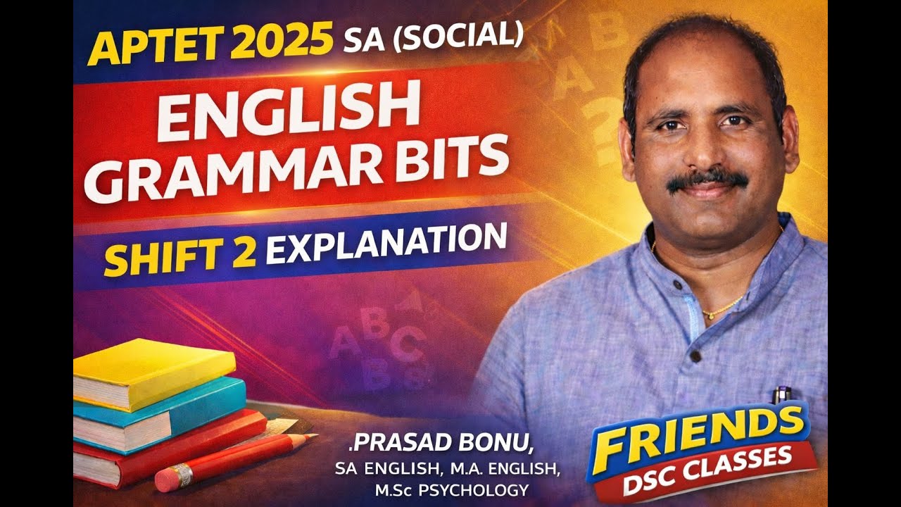 APTET 2025 SA Social Studies Shift 2 | English Grammar Explanation