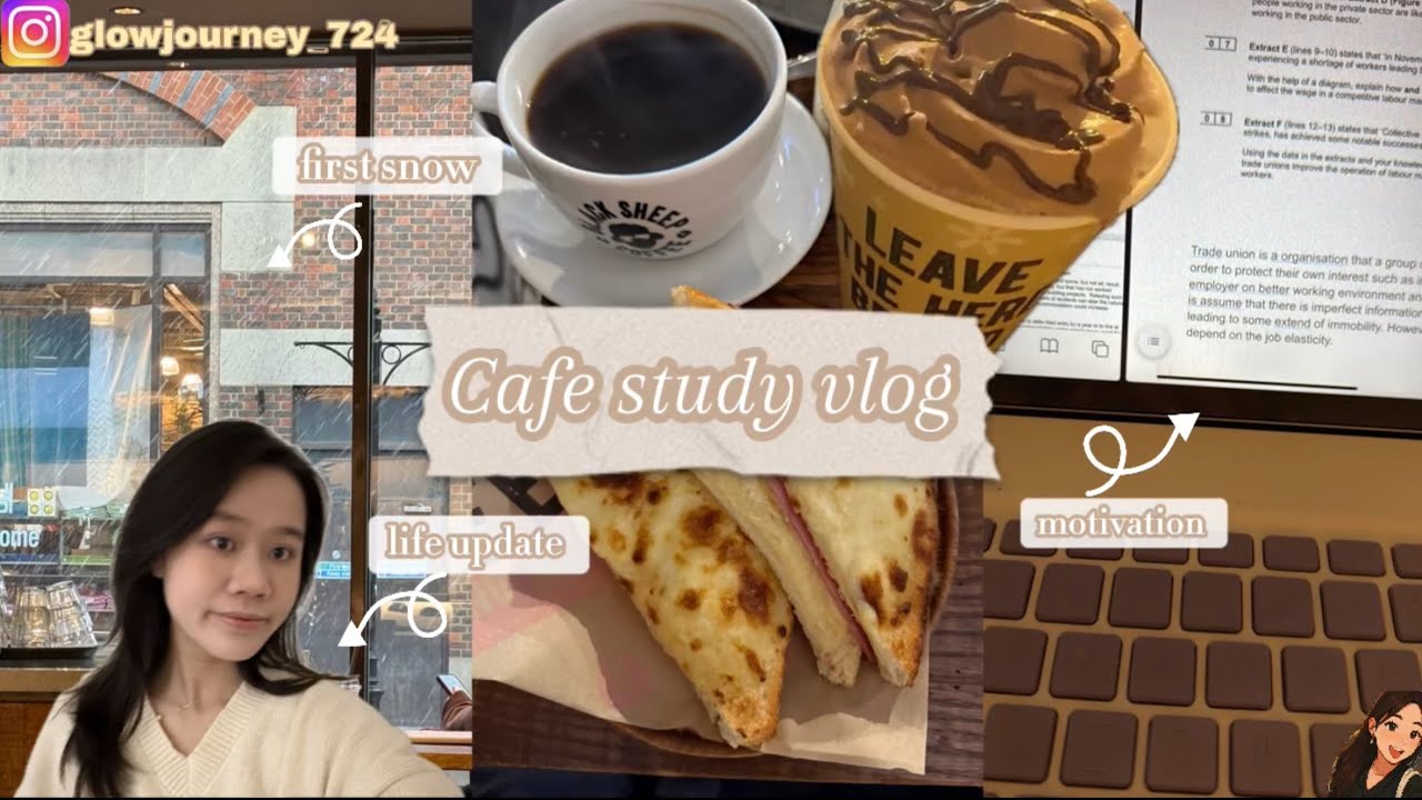 ❄️08:30 cozy exam study day🎀|📚 soft winter,first snow,life update 