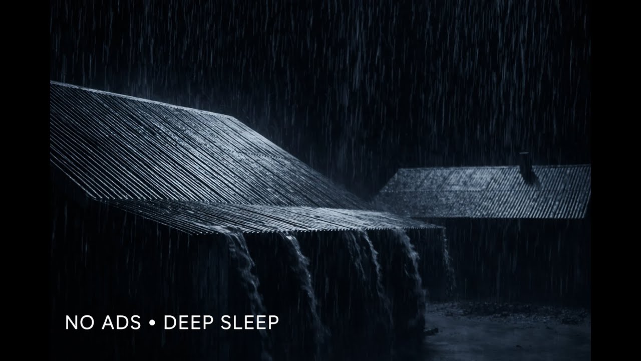 No Ads Heavy Rain Sounds for Sleeping 🌧️ Deep Sleep ASMR (No Thunder, Black Screen)