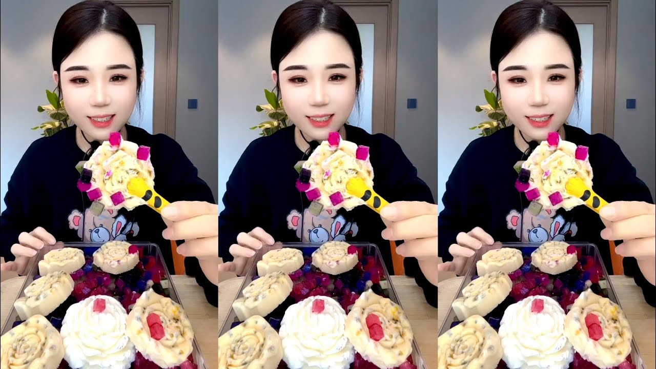 ASMR ICE EATING with PASSION FRUIT 