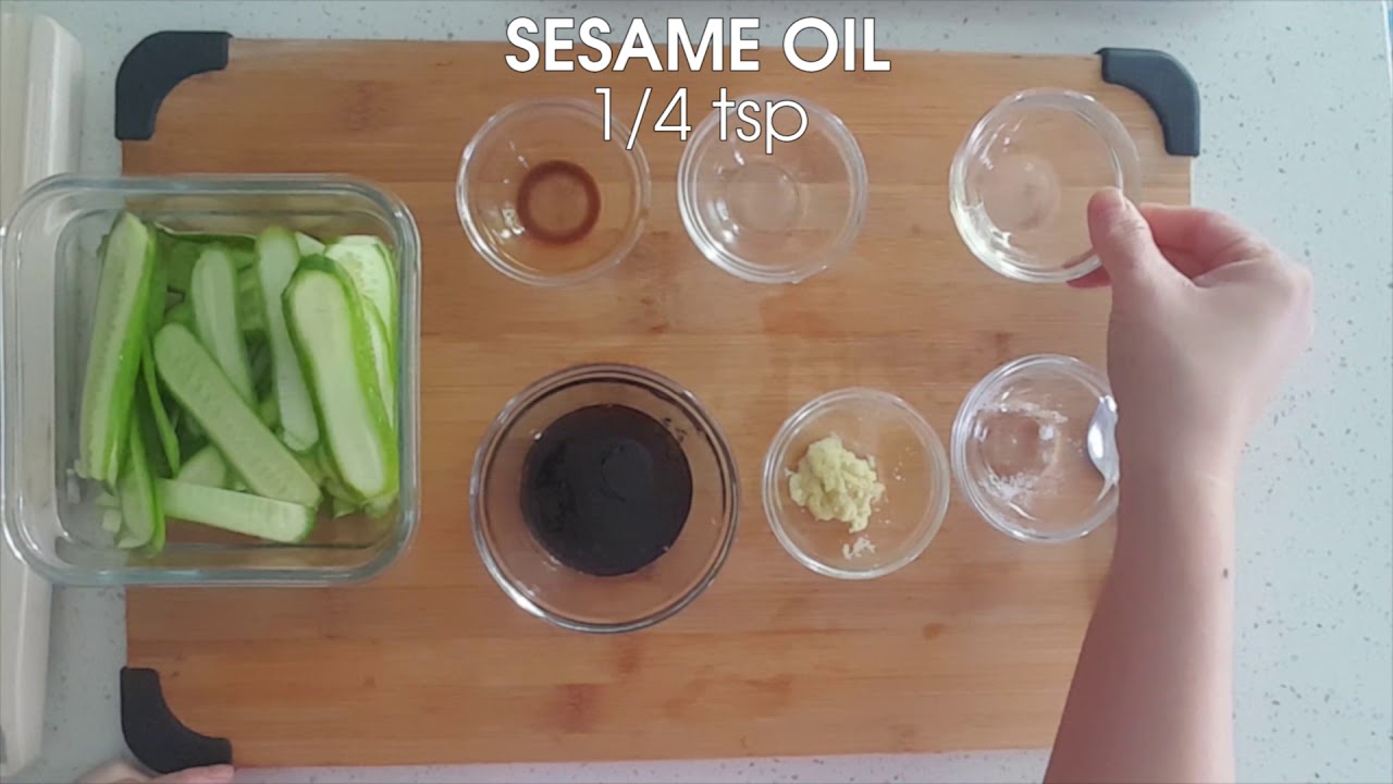 Japanese Cucumber Salad with a ginger soy dressing