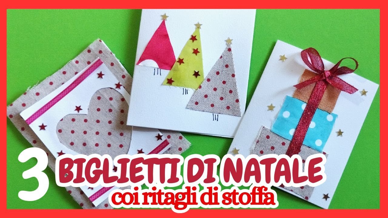 3 Biglietti d’Auguri di Natale con Ritagli di Stoffa | Idee Creative e Facili con Cartolelya