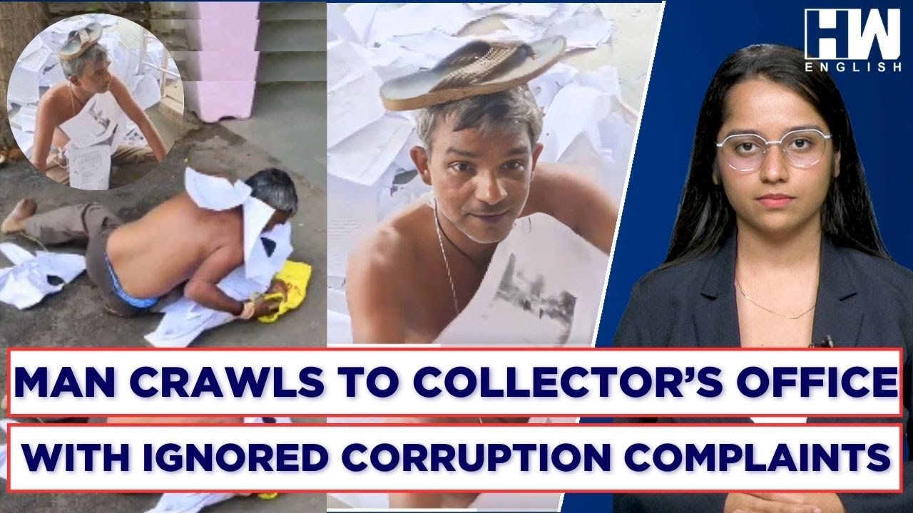 MP Man Rolls Into Collector's Office Wearing 'Garland' Of Ignored Corruption Complaints