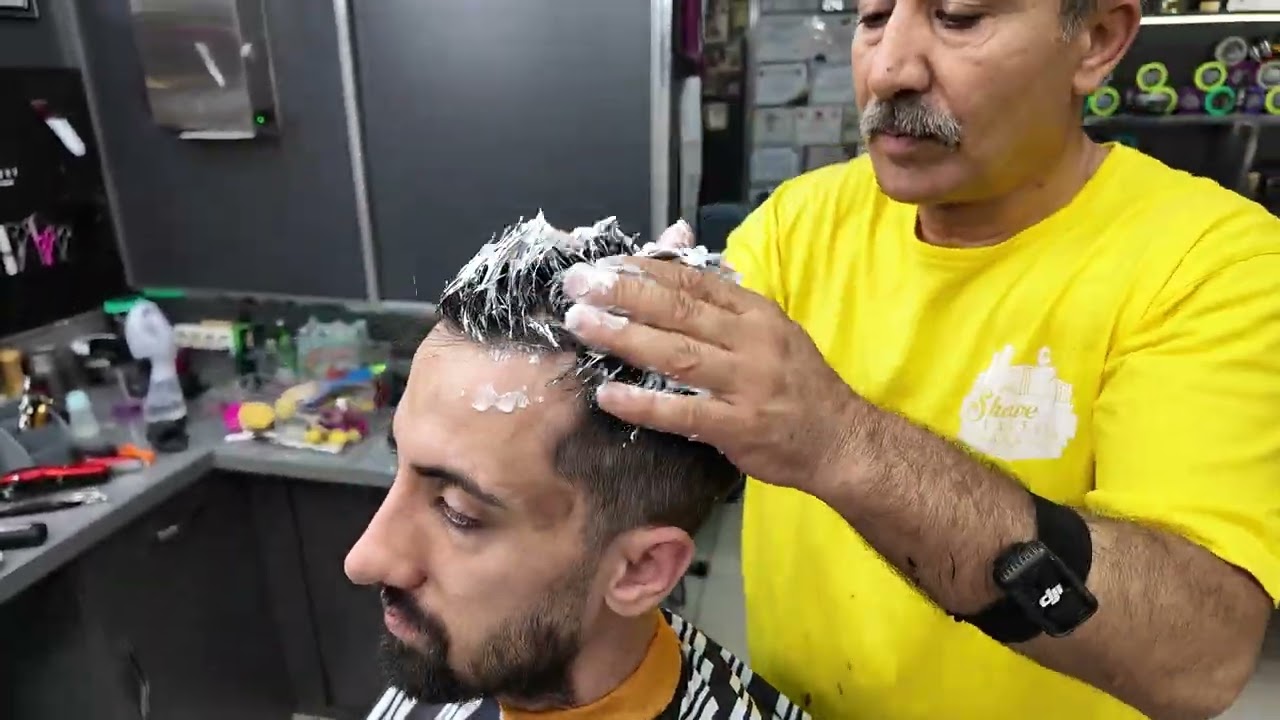 Relaxing Haircut & Beard Shave with Foam Massage – Foam ASMR Barber Experience