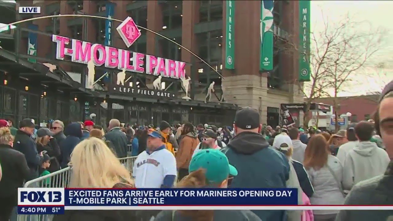 Excited fans arrive early for Mariners' sold-out Opening Day at T-Mobile Park | FOX 13 Seattle