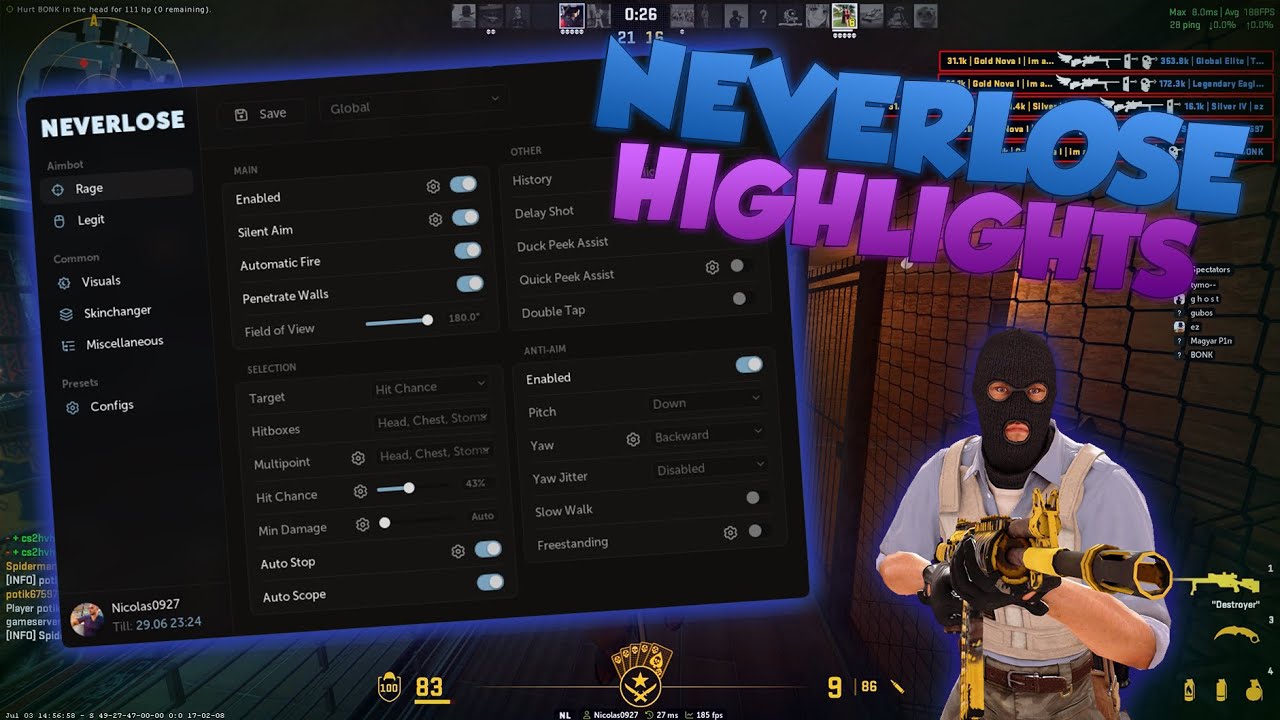 Neverlose Update Is THE BEST Tapping Everyone | CS2 HvH Highlights