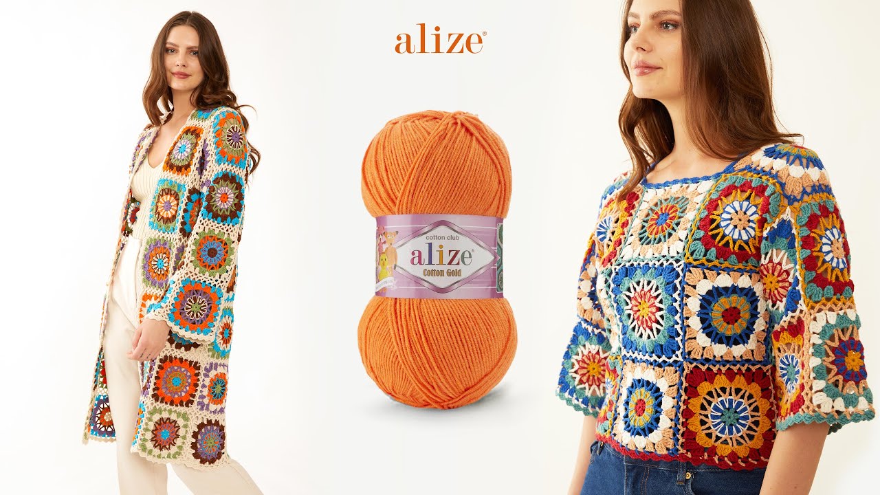 Блузка и кардиган с этническими мотивами из пряжи Alize Cotton Gold