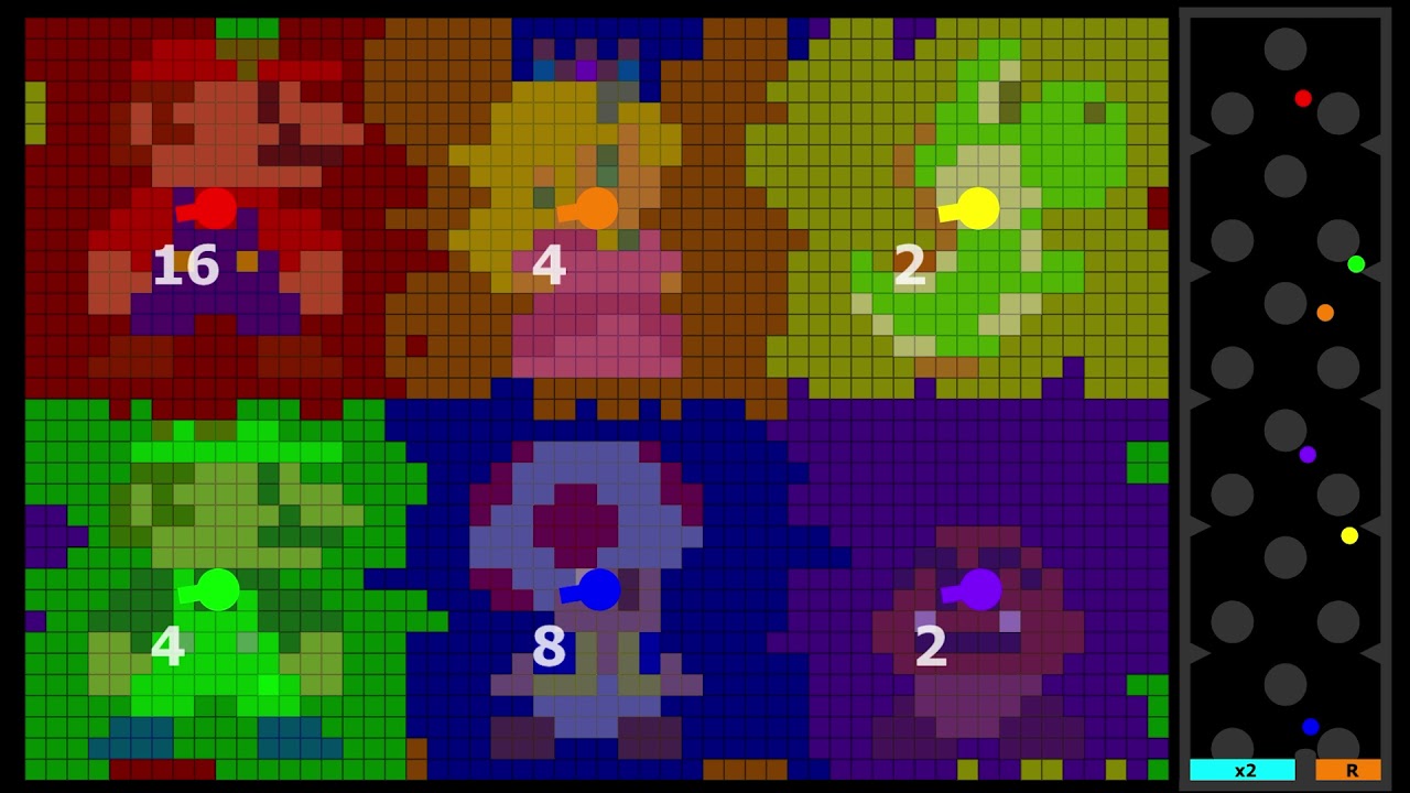 Multiply or Release - Mario World - Marble Race in Algodoo