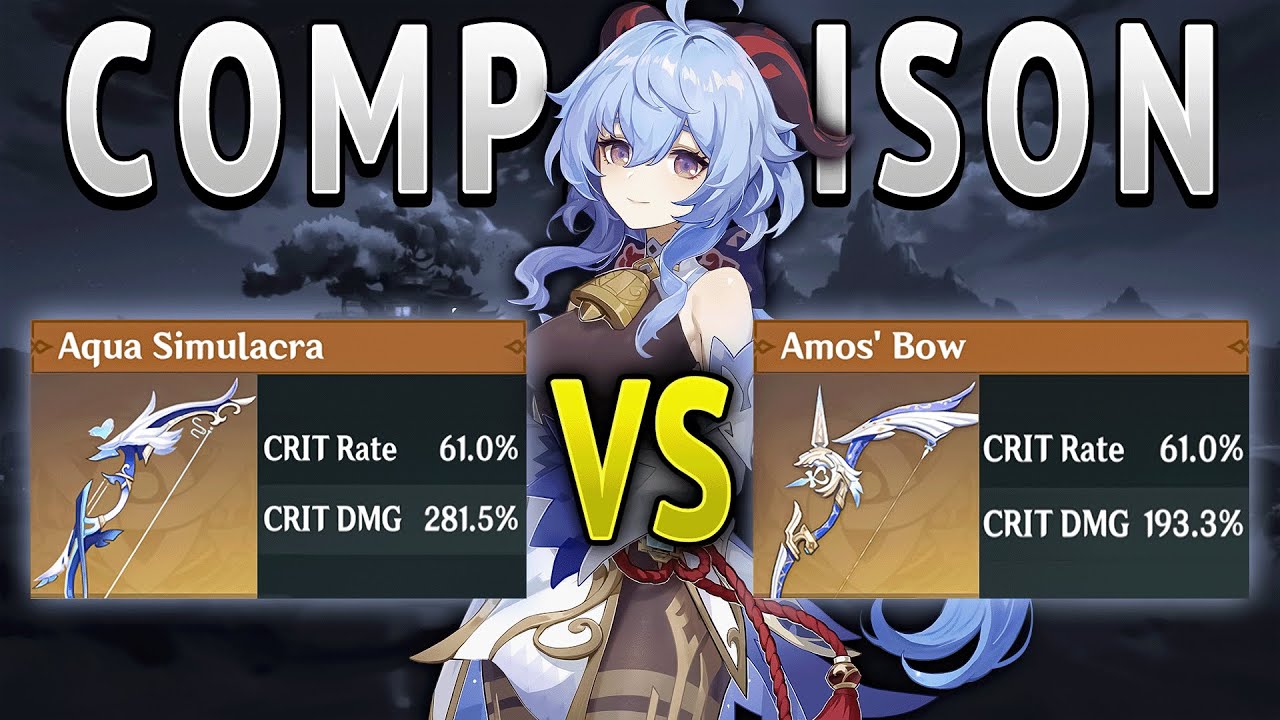 C0 GANYU: Aqua Simulacra (R1) vs Amos Bow (R1) | DAMAGE COMPARISON Genshin Impact 2.7