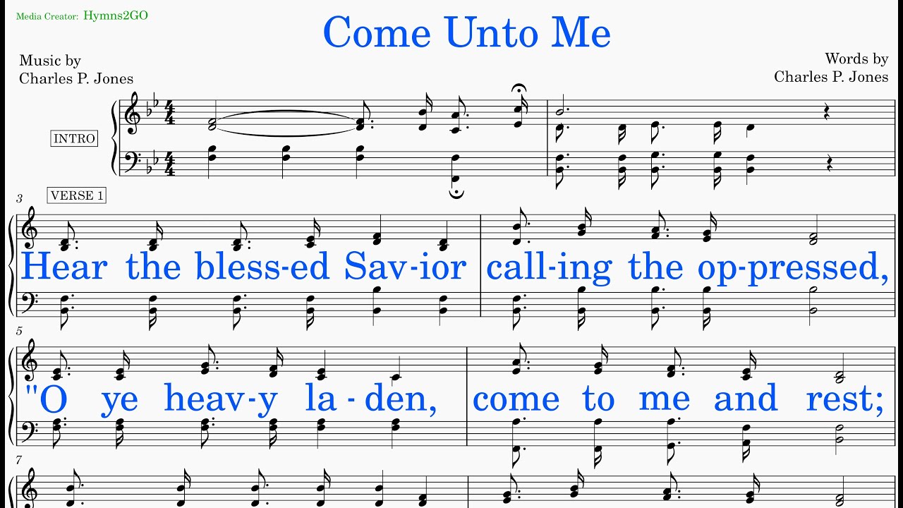 Come Unto Me  (Jones - Jones)