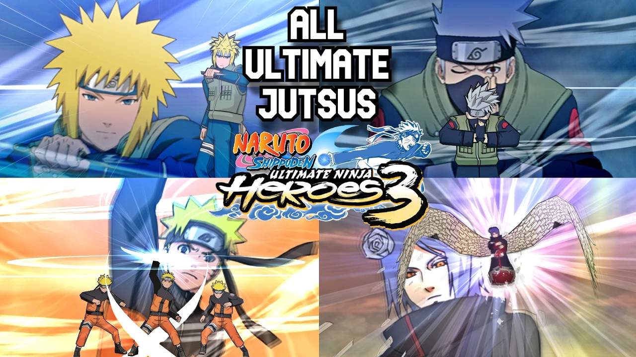 All Characters Jutsu & Ultimate Jutsu | Naruto Shippuden: Ultimate Ninja Heroes 3 (PSP)