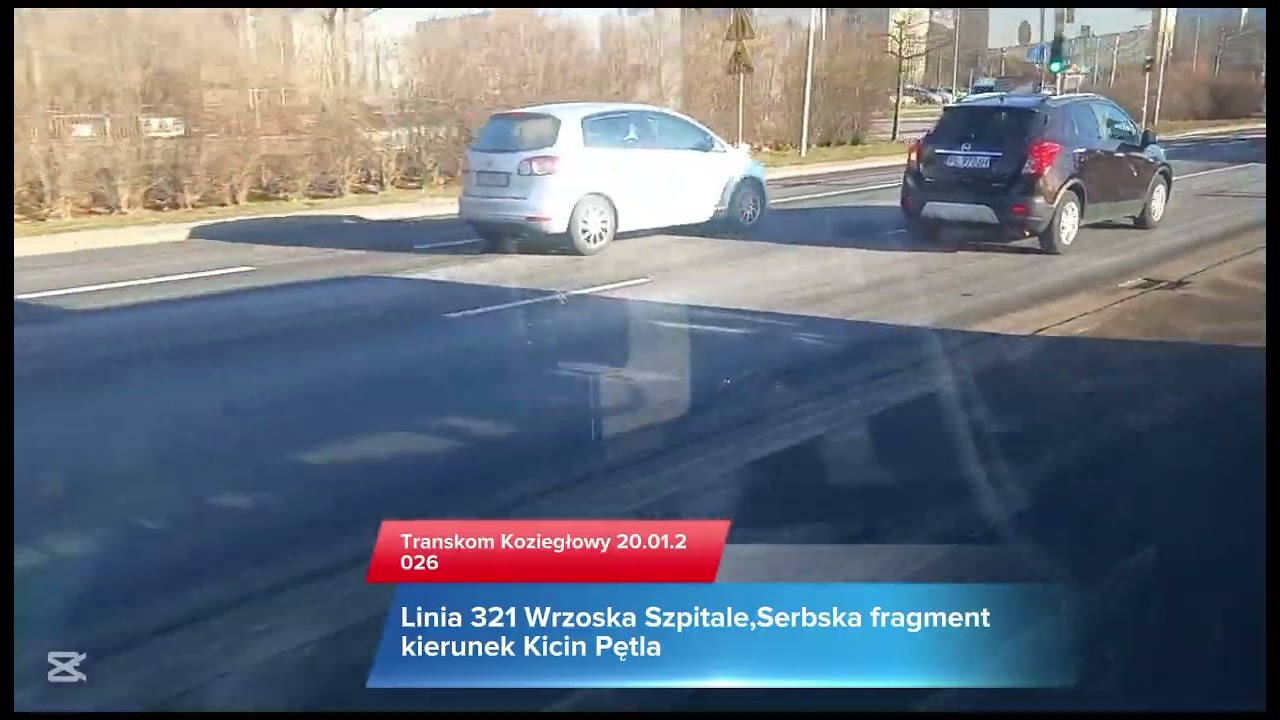 Linia 321 Transkom fragment trasy Wrzoska Szpitale,Serbska 20.01.2026