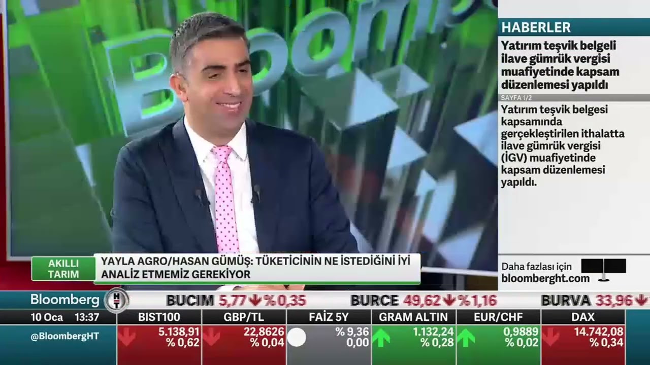 Yönetim Kurulu Başkanımız Hasan Gümüş - BloombergHT kanalında Akıllı Tarım Programına Konuk Oldu