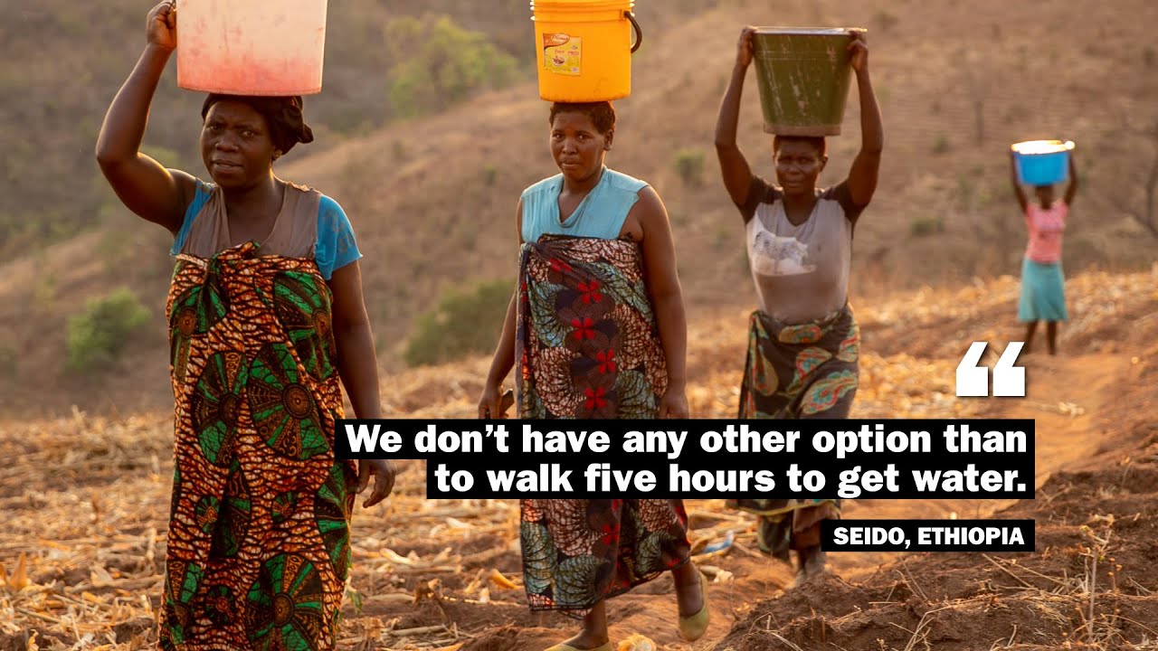 Women spend hours each day walking for water: #VoteWater to stop this