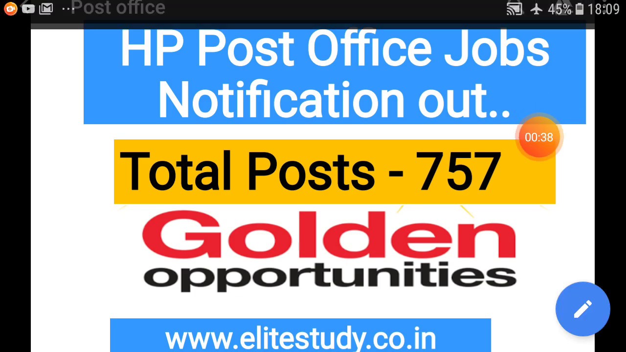 HP Post office Job Notification 2019 II Latest Govt Jobs in HP ll