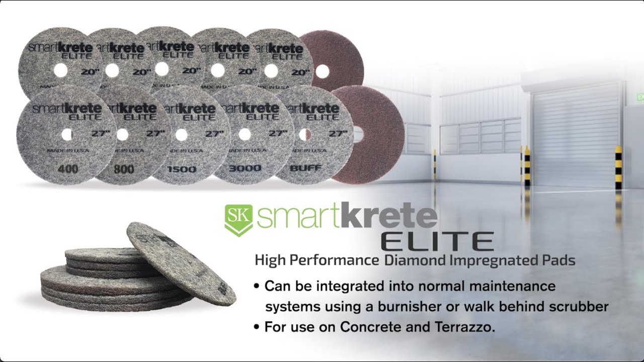 Smartkrete Elite Pads on Polished Concrete and Terrazzo Floors