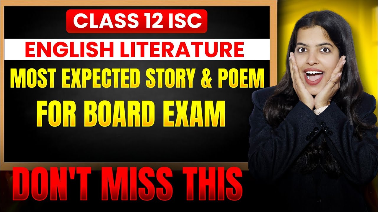 ISC Class 12 English Boards 2026 | Important Stories & Poems to Study | Must Watch Before Exam 