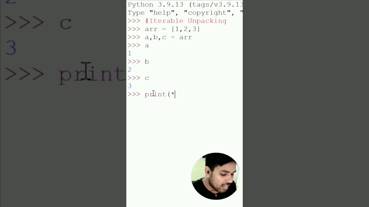 Iterable unpacking in Python #pythontutorial #coding #programminglanguage #code #pythontricks