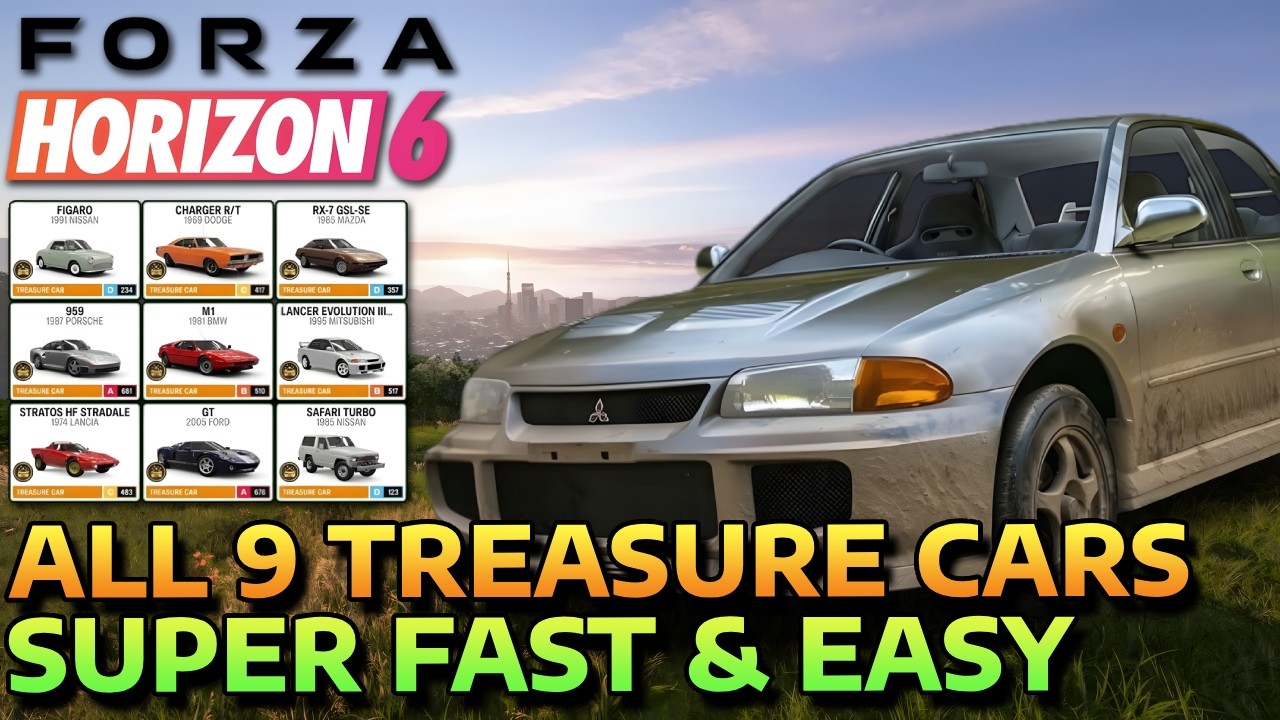 ALL 9 TREASURE CAR LOCATIONS - FORZA HORIZON 6