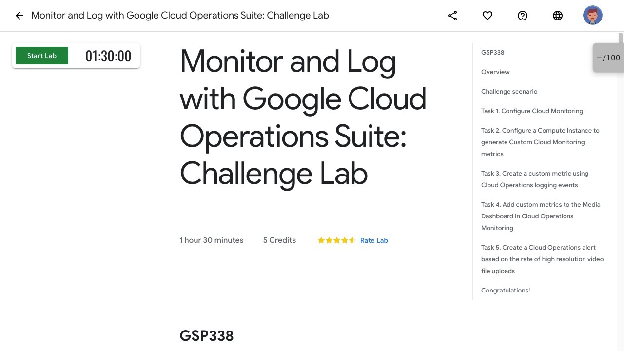 Monitor and Log with Google Cloud Operations Suite Challenge Lab GSP338