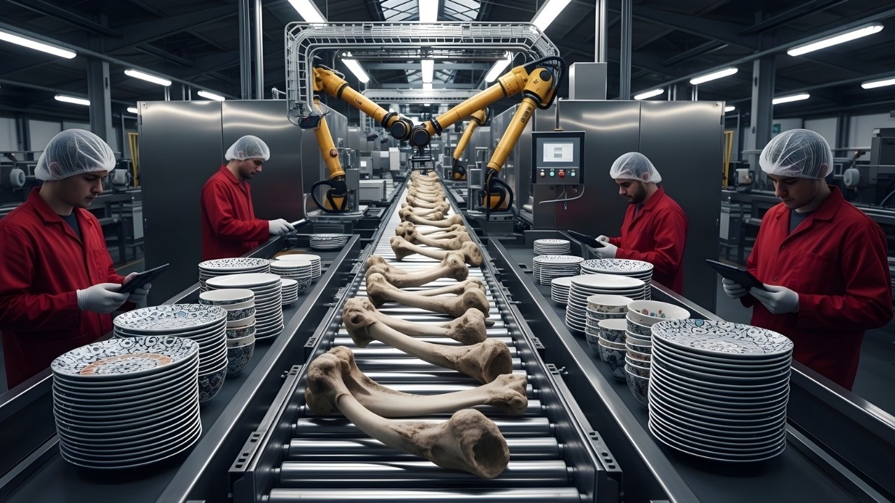 Animal Bones Turned Into Premium Plates | Shocking Bone China Process