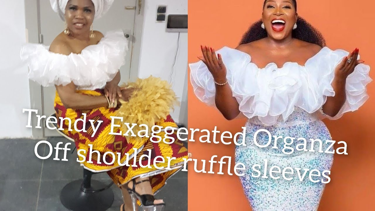Learn how to cut and sew this beautiful off shoulder Exaggerated ruffle