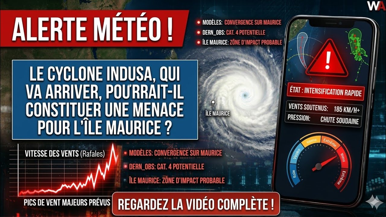 ALERTE : LE CYCLONE INDUSA, QUI VA ARRIVER, POURRAIT-IL CONSTITUER UNE MENACE POUR L'ÎLE MAURICE ?