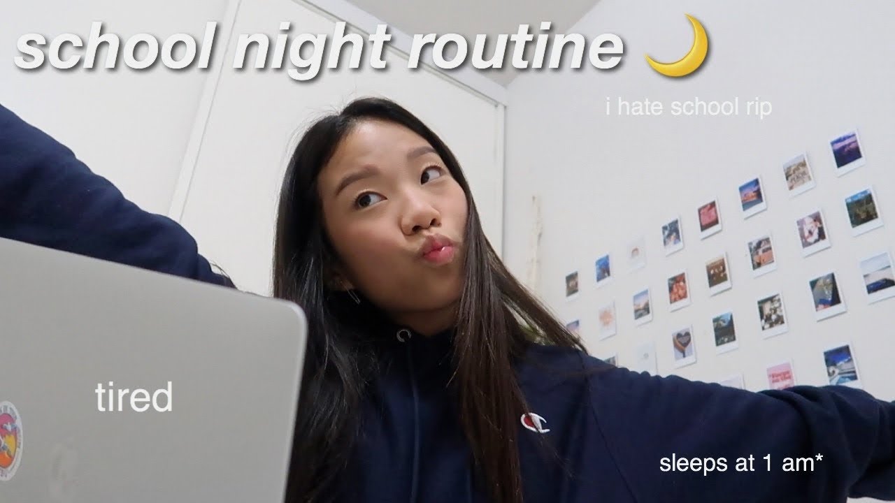 my REAL school night routine *freshman year
