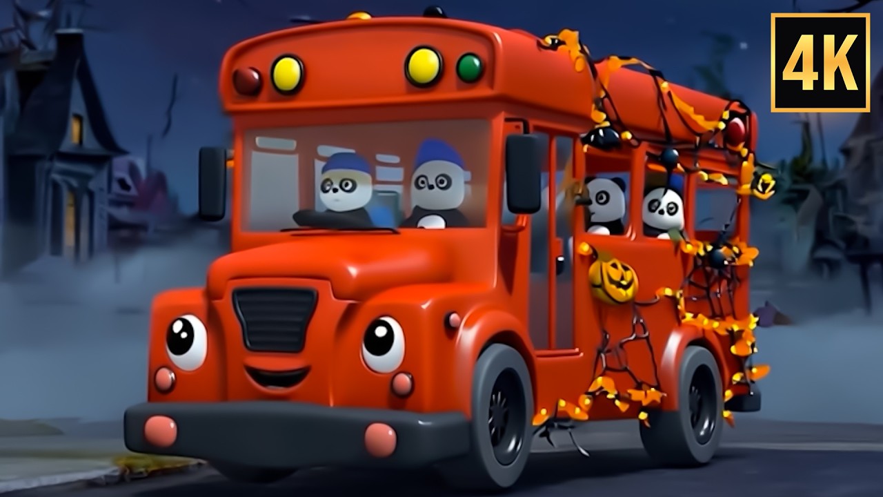 Halloween Wheels on the Bus + More Spooky Cartoon for Kids