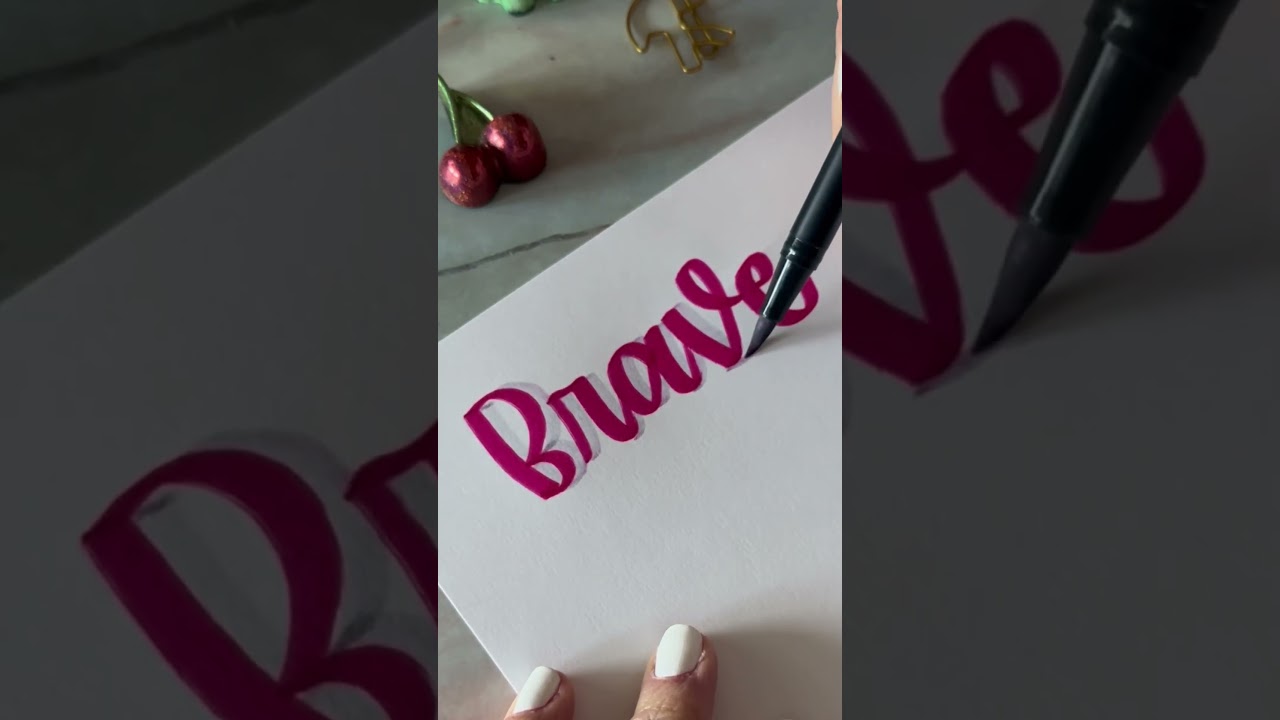 3D effect #lettering #handlettering #calligraphy #letteringtutorial #brushlettering #3dlettering