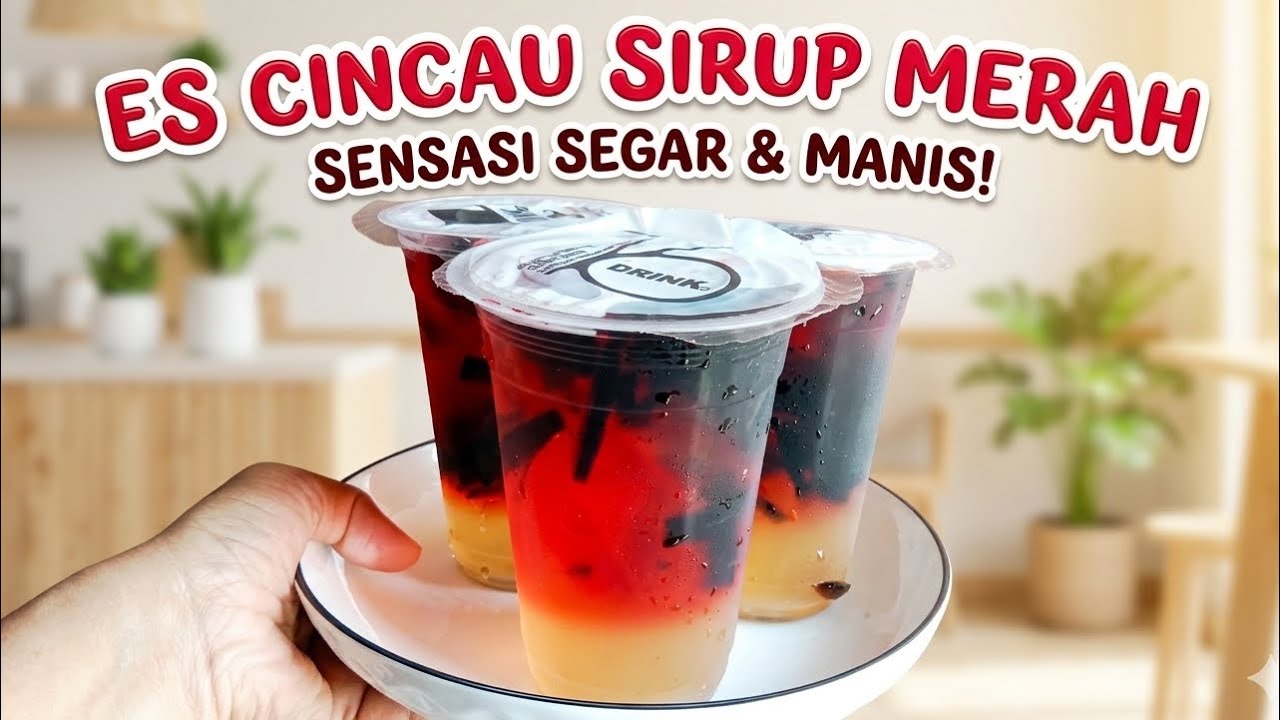 Minuman Segar 5 Menit Jadi! Es Cincau Sirup Merah Praktis