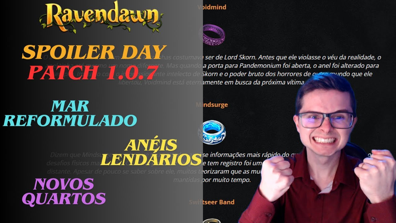 RAVENDAWN / RAVENQUEST - Spoiler Atualização 1.0.7-Mar Reformulado, Anéis Lendários e Novos Quartos!