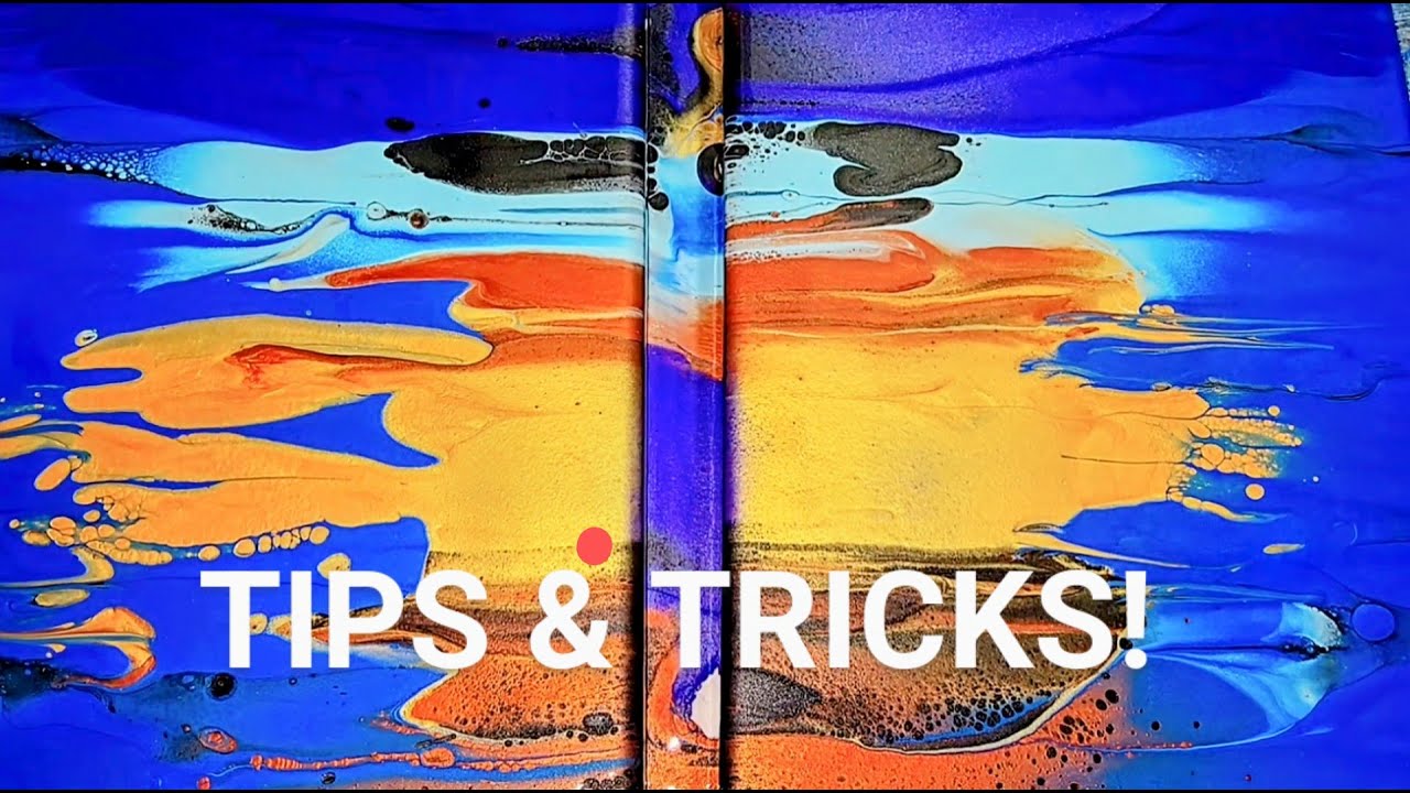2 Fluid Art Techniques! DIPTYCH Mirror Transfer & Ying Yang Swipe Painting! #acrylicpour #fluidart