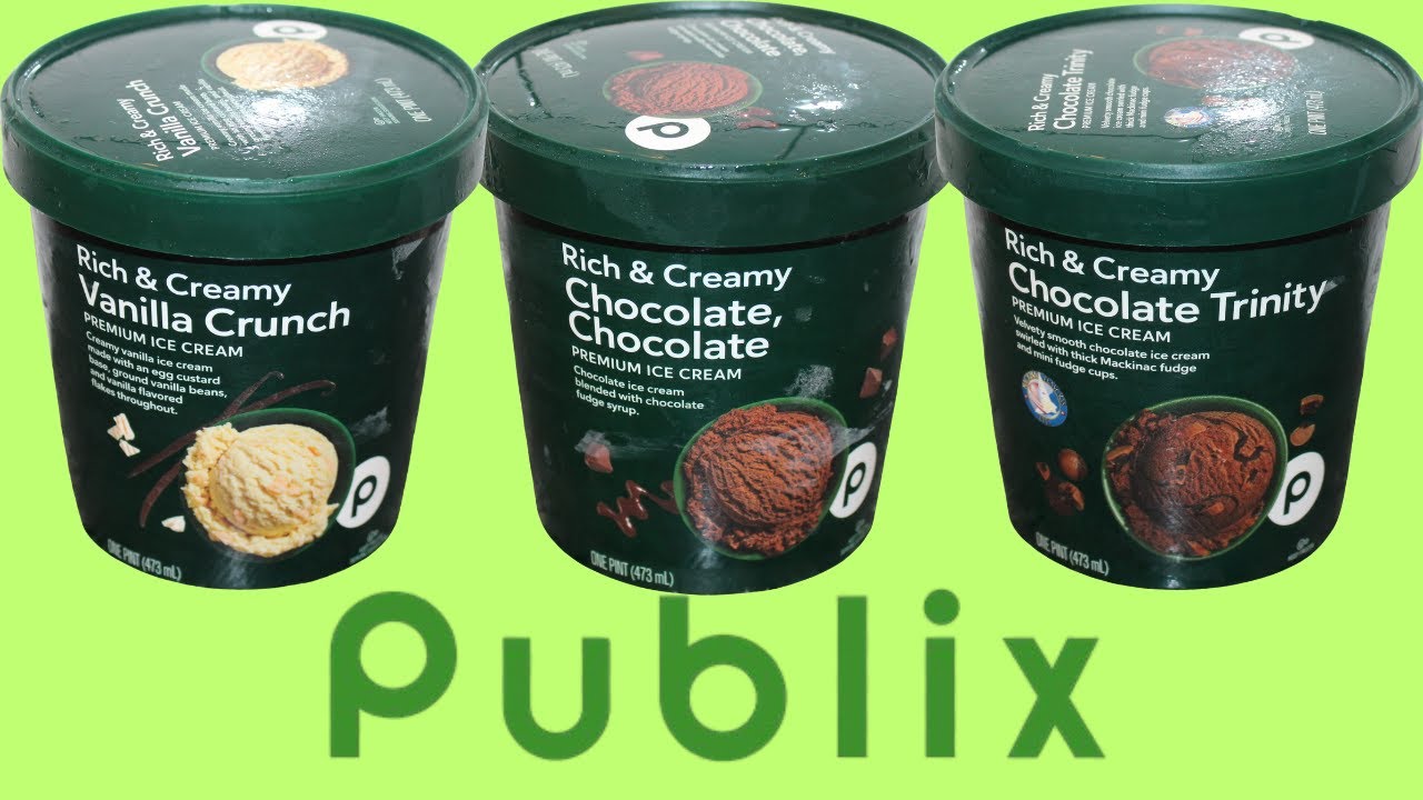Publix Rich & Creamy Premium Ice Cream: Vanilla Crunch, Chocolate Chocolate and Chocolate Trinity
