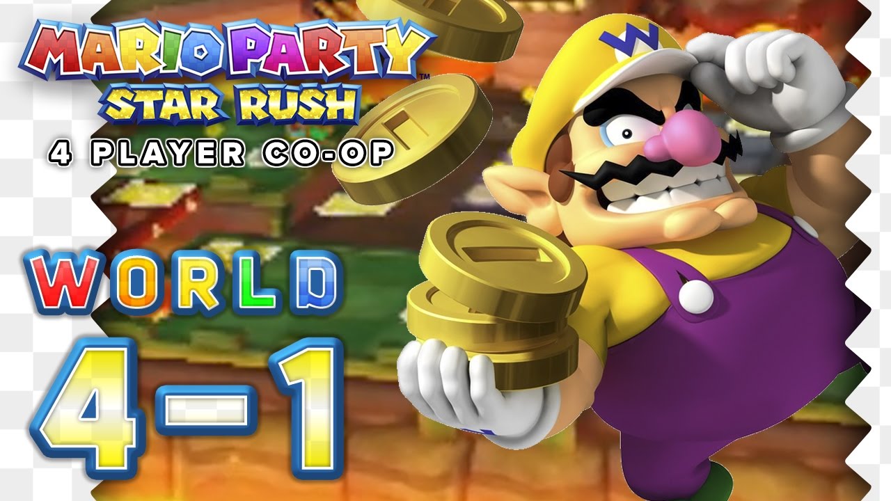 Mario Party Star Rush - Toad Scramble: WORLD 4-1 (4-Player)