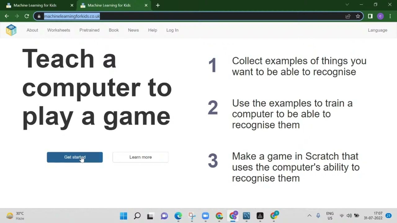 Machine Learning with kids || Image Classification || Teach a computer to play a game