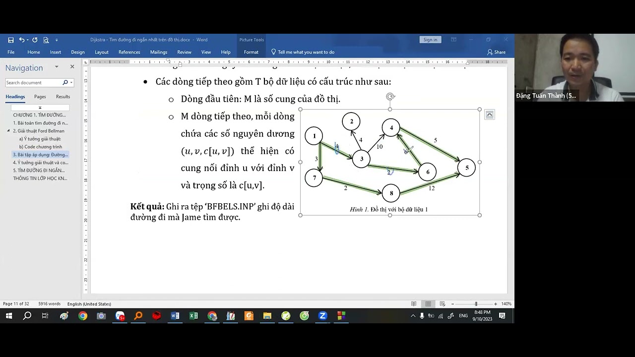 Dijkstra tìm đường đi ngắn nhất - đơn giản dễ code và bài tập áp dụng Thầy Đặng Tuấn Thành