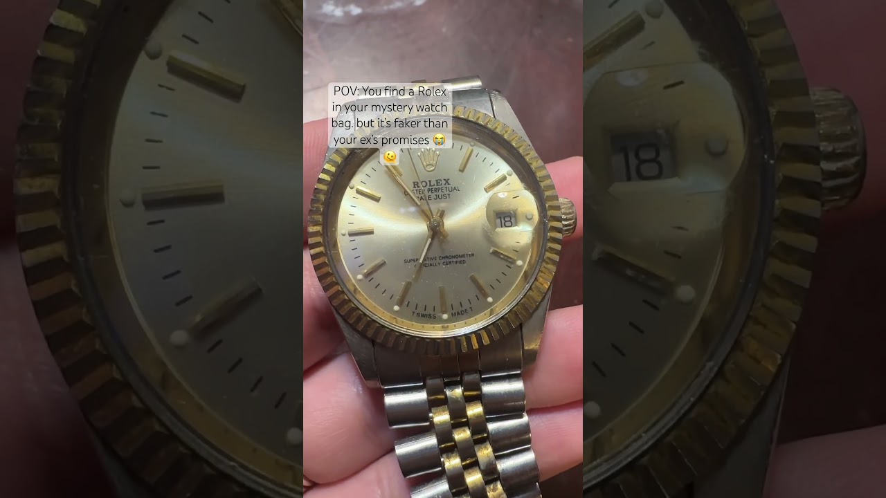 Found a Rolex in my thrift watch haul 🙀 #ThriftFinds #MysteryBagUnboxing #rolex #jewelry