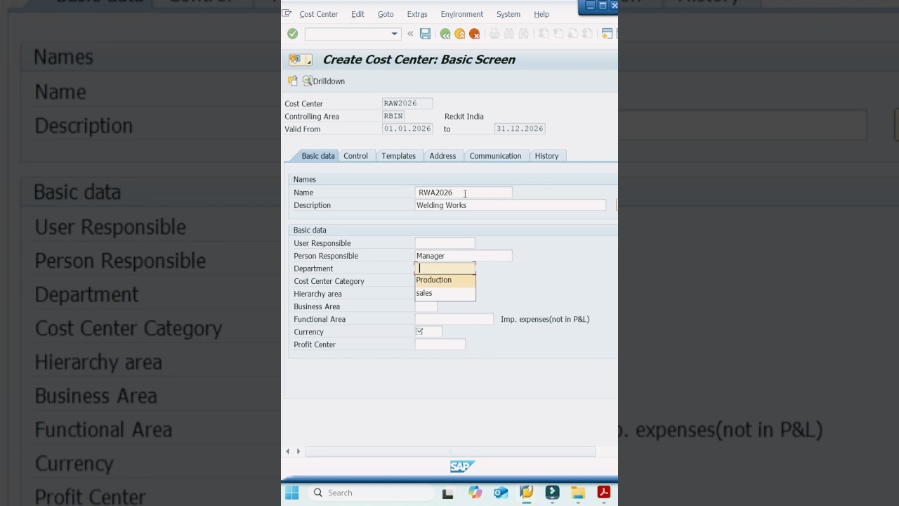 How to Create Cost Center in SAP | Step-by-Step Guide | Hindi