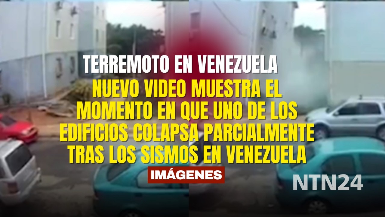 Nuevo video muestra c&oacute;mo un edificio colapsa parcialmente tras los sismos en Venezuela